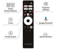 Projektor THOMSON SIRIUS PG55B RGB LASER, 4K, HDR, GoogleTV, WiFi, BT, baterija