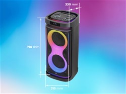 Zvočnik MANTA SPK0804B160 HEKTOR, BT, 160W, baterija, RGB LED, mikr., daljinec