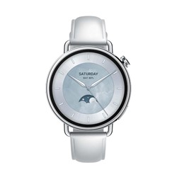 Pametna ura Xiaomi Watch S4 41 mm usnjen pašček, bela