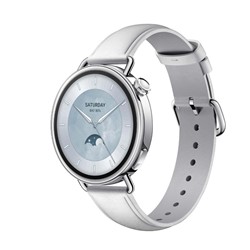 Pametna ura Xiaomi Watch S4 41 mm usnjen pašček, bela