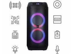 Zvočnik MANTA SPK0802B120 ATTIS, BT, 120W, baterija, RGB LED, mikr., daljinec