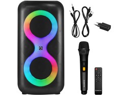 Zvočnik MANTA SPK0401B100 ERIS, BT, 100W, baterija, RGB LED, mikr., daljinec