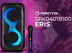 Zvočnik MANTA SPK0401B100 ERIS, BT, 100W, baterija, RGB LED, mikr., daljinec