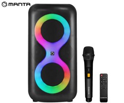 Zvočnik MANTA SPK0401B100 ERIS, BT, 100W, baterija, RGB LED, mikr., daljinec
