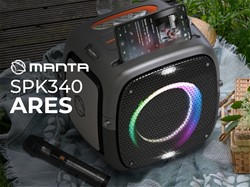 Zvočnik MANTA SPK340 ARES, BT, 100W, baterija, RGB LED, mikrofon