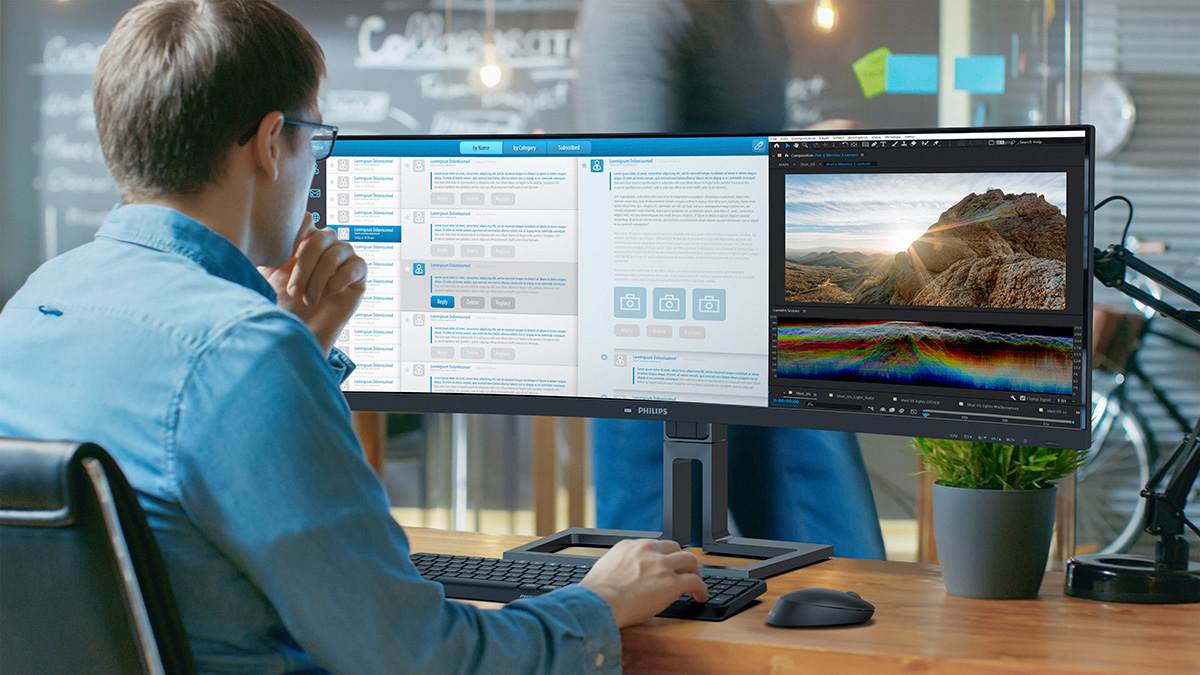 Ukrivljen monitor Philips 45B1U6900C 44.5 VA Dual QHD USB-C PD