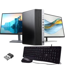Rač.komplet HP EliteDesk 800 G5 SFF, i7-9700, 8, 256, Win11, 2×24″, Refurbished
