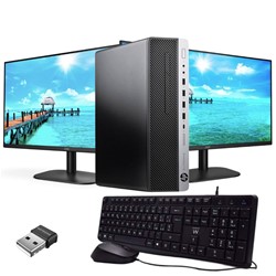 Rač.komplet HP EliteDesk 800 G5 SFF, i7-9700, 8, 256, Win11, 2×27″, Refurbished