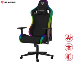 Gaming/pisarniški stol GENESIS TRIT 660 RGB, ergonomski, nastavljiv, črn