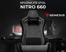 Gaming/pisarniški stol GENESIS NITRO 660,ergonomski, nastavljiv, črno siv