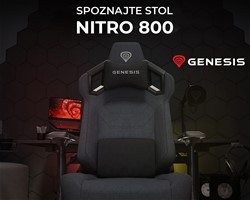 Gaming/pisarniški stol GENESIS NITRO 800,  ergonomski, nastavljiv, črno siv
