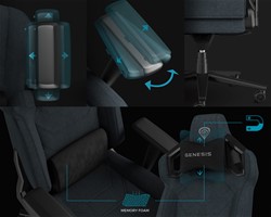 Gaming/pisarniški stol GENESIS NITRO 800,  ergonomski, nastavljiv, črno siv