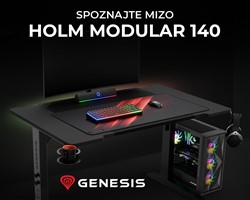 Pisarniška/gaming miza GENESIS HOLM MODULAR 140,nastavljiva višina, RGB,140x75cm