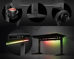 Pisarniška/gaming miza GENESIS HOLM MODULAR 140,nastavljiva višina, RGB,140x75cm