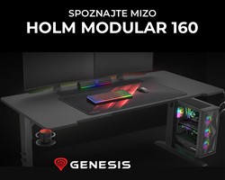 Pisarniška/gaming miza GENESIS HOLM MODULAR 160,nastavljiva višina, 160 x 75cm