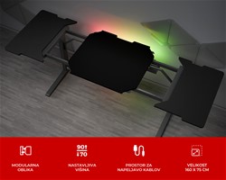Pisarniška/gaming miza GENESIS HOLM MODULAR 160,nastavljiva višina, 160 x 75cm