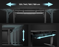 Pisarniška/gaming miza GENESIS HOLM MODULAR 160,nastavljiva višina, 160 x 75cm