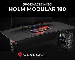 Pisarniška/gaming miza GENESIS HOLM MODULAR 180,nastavljiva višina, 180 x 75cm