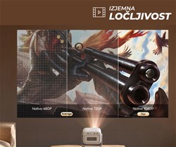 Prenosni 4LED DLP projektor BYINTEK UFO U90 MAX , AndroidTV, WIFI, 700 ANSI,bel