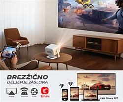 Prenosni 4LED DLP projektor BYINTEK UFO U90 MAX , AndroidTV, WIFI, 700 ANSI,bel