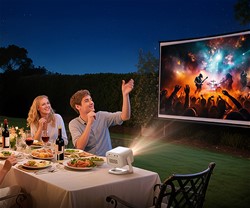 Prenosni 4LED DLP projektor BYINTEK UFO U90 MAX , AndroidTV, WIFI, 700 ANSI,bel