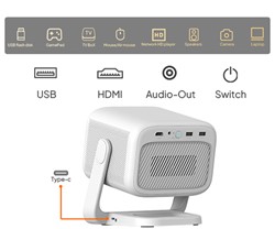 Prenosni 4LED DLP projektor BYINTEK UFO U90 MAX , AndroidTV, WIFI, 700 ANSI,bel