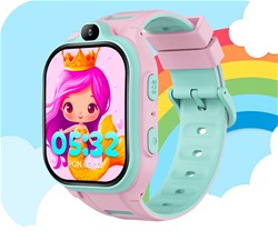 Otroška pametna ura KW-530 FOREVER Boost, 4G LTE, AI funkcije, AI, SOS, roza