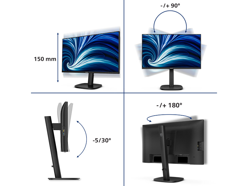 Ergonomski poslovni monitor Philips 24B2N3200J 23.8 FHD IPS 120Hz USB-hub