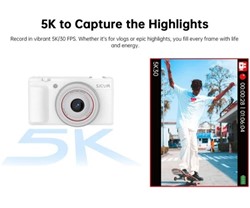 Digitalni fotoaparat SJCAM ZV200,5K UHD+, 80MP, 2.8