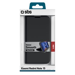 Preklopna torbica Wallet Smooth Xiaomi Redmi Note 15 4G/5G, črna