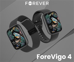 Pametna ura FOREVER ForeVigo 4 SW-330, aktivnosti, aplikacije, 2 paščka, črna 