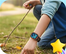 Otroška pametna ura KW-530 FOREVER Boost, 4G LTE, AI funkcije, AI, SOS, črna 