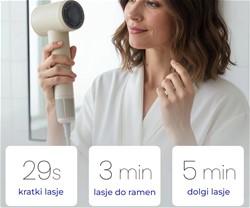 Sušilnik za lase MANTA LOVIO LVHD001 AirFlow, 1600W, 4 načini, 2 hitrosti, bež