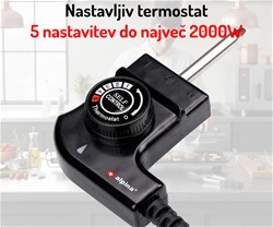 Električna žar plošča TEPPANYAKI GRILL ALPINA, XXL 87x23cm, 1800W, kovina