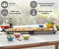 Električna žar plošča TEPPANYAKI GRILL ALPINA, XXL 87x23cm, 1800W, kovina