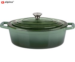 Litoželezni lonec / posoda ALPINA, 5L, prevleka proti prijemanju, 33x25x11cm 