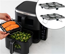 XXL cvrtnik / friteza na vroč zrak DOUBLE XXL ALPINA, 11L, 2800W, 2x posoda 