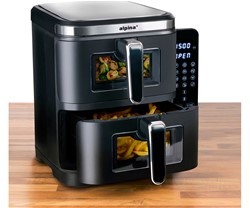 XXL cvrtnik / friteza na vroč zrak DOUBLE XXL ALPINA, 11L, 2800W, 2x posoda 
