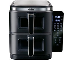 XXL cvrtnik / friteza na vroč zrak DOUBLE XXL ALPINA, 11L, 2800W, 2x posoda 
