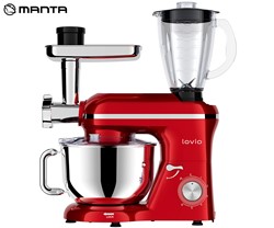 Kuhinjski robot MANTA LOVIO LVSTM02P ChefAssistant+, 1900W, 6.2L, +dodatki, rdeč