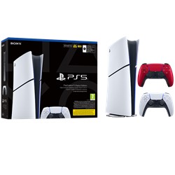 Igralna konzola PlayStation 5 Slim Digital, 825GB + dodaten kontroler (v. rdeč)