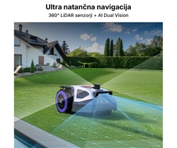 Robotska kosilnica ANTHBOT M5 LiDAR, brez žice, 500m2, 360° LiDAR + Dual Vision