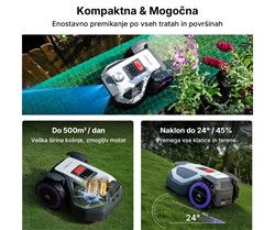 Robotska kosilnica ANTHBOT M5 LiDAR, brez žice, 500m2, 360° LiDAR + Dual Vision
