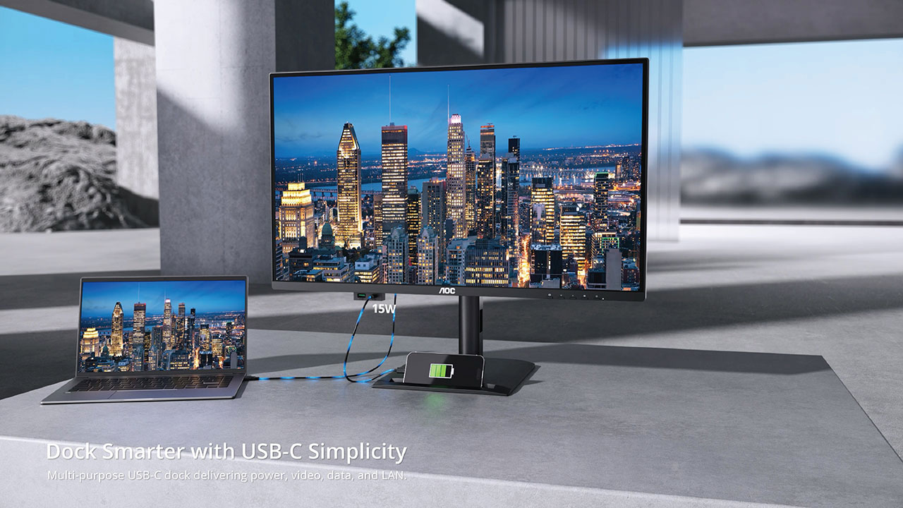 LED monitor AOC Q27P4CV 27 QHD IPS 120Hz USB-C 96W PD