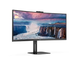 Ukrivljen LED monitor AOC CU34V5CW/BK 34 VA WQHD 100Hz USB-C s spletno kamero