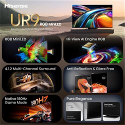 Televizor Hisense RGB MiniLED 75UR9S Smart TV 4K 180 Hz