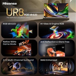 Televizor Hisense RGB MiniLED 75UR8S Smart TV 4K 180 Hz
