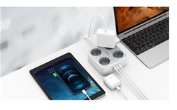 TESSAN 302C namizni razdelilec, 4x vtičnica, 2x USB-A, 1x USB-C, 2 m kabel