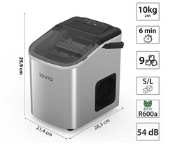 Ledomat MANTA LOVIO LVIM001SL, 112W, 10kg/24ur, 1.1L, 2 velikosti, +zajemalka