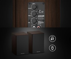 Računalniški zvočniki GENESIS ARSEN 302BT, 20W, BassReflex, gumbi, MDF, rjav